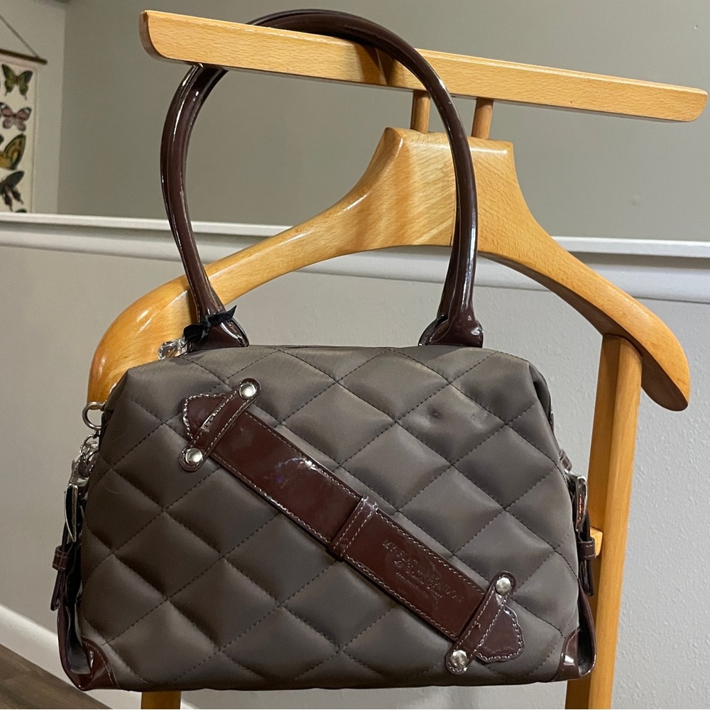 My Flat in London Quilted Brown Satchel Bag | Charlotte Olympia | New - Picture 12 of 15
